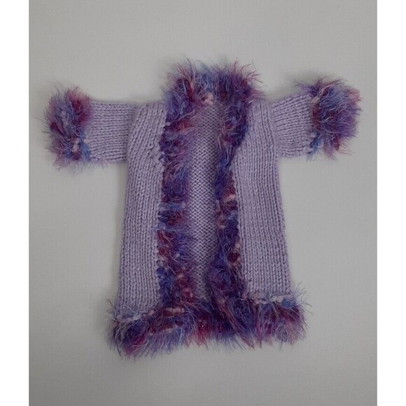 Purple Fluffy Sparkle Knit Coat or Robe for 18" Doll American Girl My Generation - Picture 1 of 2